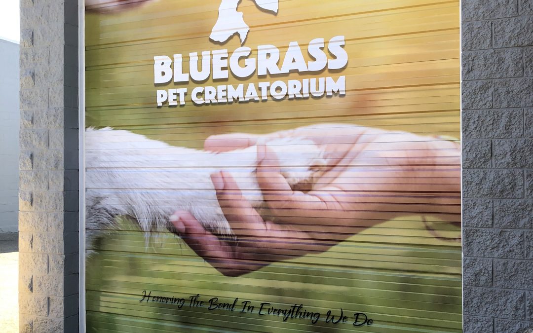 Garage Door Wrap for Bluegrass Pet Crematorium
